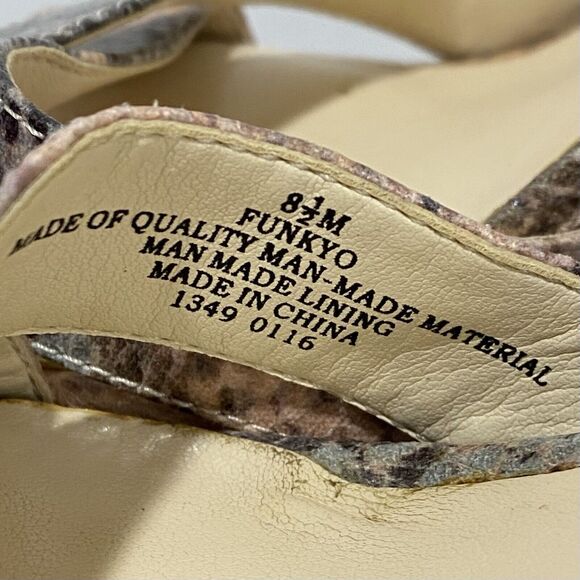 Nine West Funkyo Shoes US 8.5M Faux Lizard Platform High Heel Strappy Sandals - Picture 4 of 12